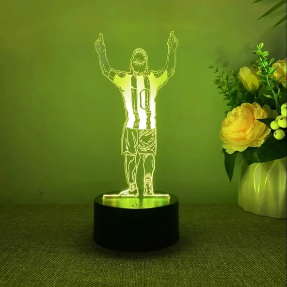 3D Messi Dekoratif Gece Lambası Renkli - 3