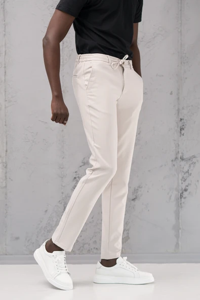 Slimfit Full Likralı Esnek Beli Lastikli Yazlık Jogger Pantolon - 3