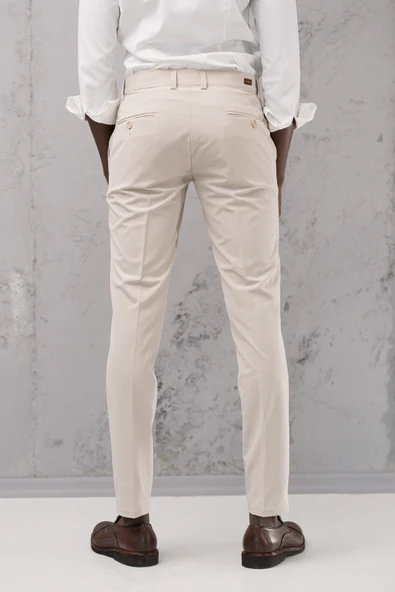 Slimfit Pamuklu Full Likralı Esnek Yazlık Kumaş Pantolon - 4