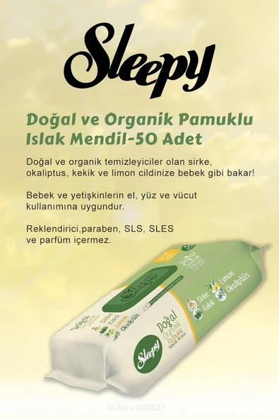 Sleepy Natural Hijyenik Ped Normal 24 Adet 17 AL 15 ÖDE ve Doğal Islak Mendil 50 li - Resim 3