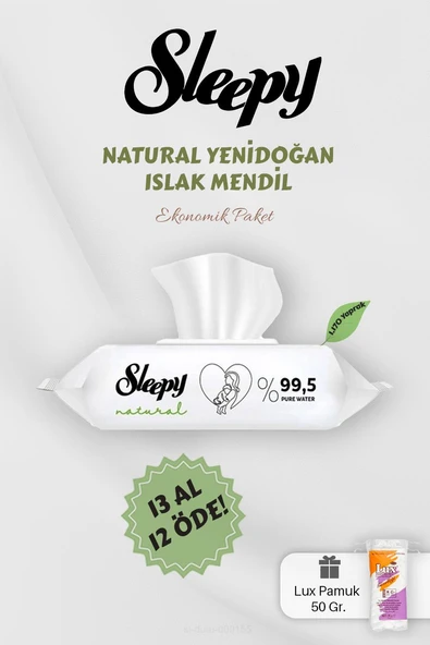 Yenidoğan 90' lı Islak Mendil 13 AL 12 Öde Hediyeli ürün görseli