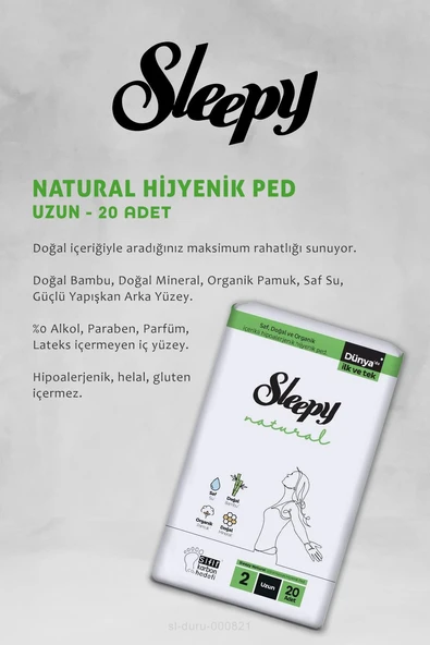 Sleepy 17 AL 15 ÖDE Natural Hijyenik Ped Uzun 20 Adet ve Günlük Ped Uzun 32 Adet - Resim 2