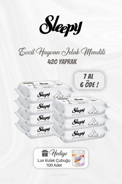 7 AL 6 ÖDE Evcil Hayvan Islak Mendili 420 Yaprak, Kulak Çubuğu Hediyeli ürün görseli