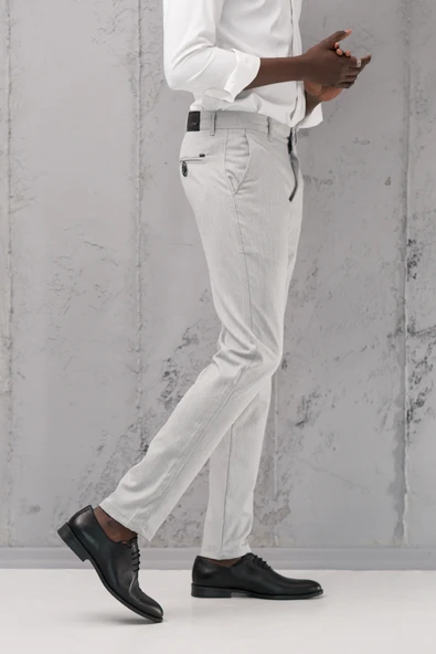 Slimfit Pamuklu Likralı Esnek Mevsimlik Kumaş Pantolon - 4