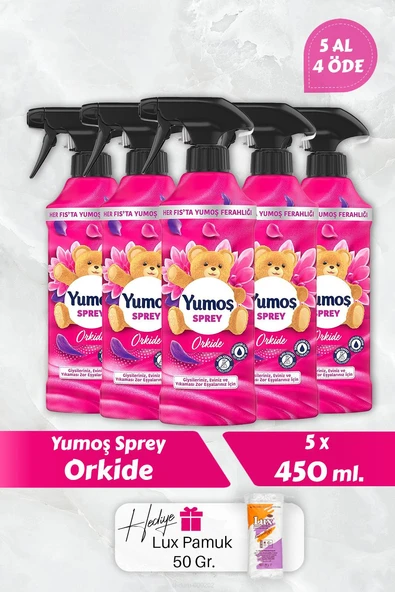 Yumoş Orkide Sprey, 5 AL 4 Öde 450 ml, Pamuk Hediyeli