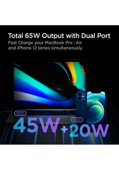 Spigen PowerArc ArcStation Pro ACH02693 65 W Type-C Hızlı Şarj Adaptörü - 5