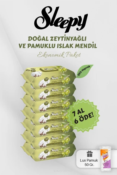Sleepy Zeytinyağlı Pamuklu Bebek Havlusu 7 AL 6 Öde Hediyeli ürün görseli