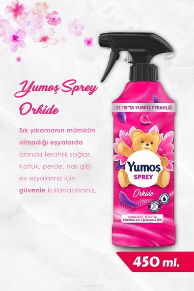 Yumoş Orkide Sprey, 5 AL 4 Öde 450 ml, Pamuk Hediyeli - 2