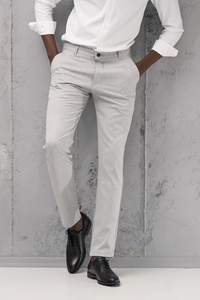 Slimfit Pamuklu Likralı Esnek Mevsimlik Kumaş Pantolon - 2