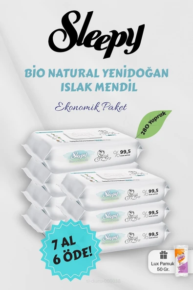 Sleepy Bebek Bakım Havlusu 7 AL 6 Öde Hediyeli ürün görseli