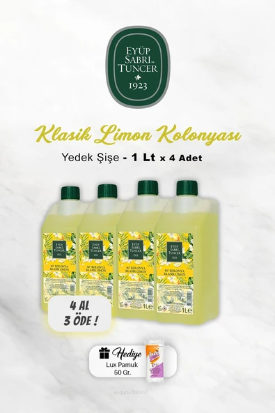 Eyüp Sabri Tuncer Klasik Limon Kolonyası Yedek Şişe 1 Lt