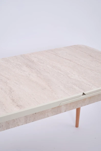 Göksu Traverten Boyalı Mdf Mutfak Masa Takımı 80x130 - Resim 4