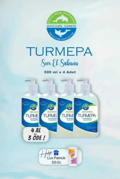 Turmepa Sıvı Sabun 500 ml 4 AL 3 ÖDE ve Lux 50 gr Pamuk ürün görseli