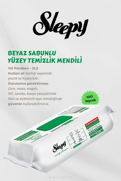 Sleepy 100' lü Beyaz Sabunlu Yüzey Havlusu 6 AL 5 Öde Hediyeli - Resim 2