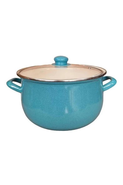 Emaye Derin Bombeli Yoğurt Tenceresi 24 Cm 5 Litre Turkuaz 322-C - 3