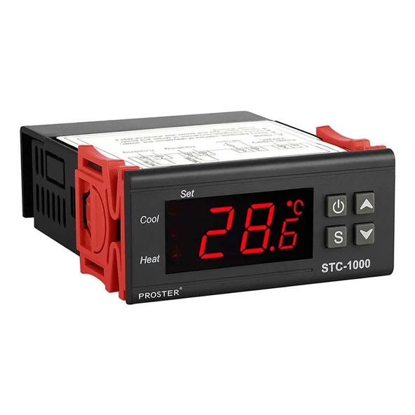STC-1000 Sıcaklık Termostatı 220V 10A 110V-220V Isıtıcı Soğutucu Dijital Ekran 10K NTC Sıcaklık Sensörü Kuluçka Akvaryum Buzdolabı Fırın