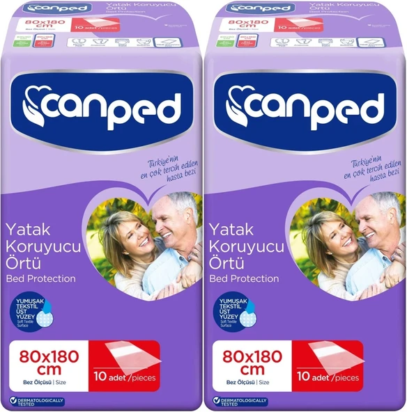 Canped Hasta Yatak Koruyucu Örtü Extra 80*180CM (XL) 20 Adet (2PK*10)