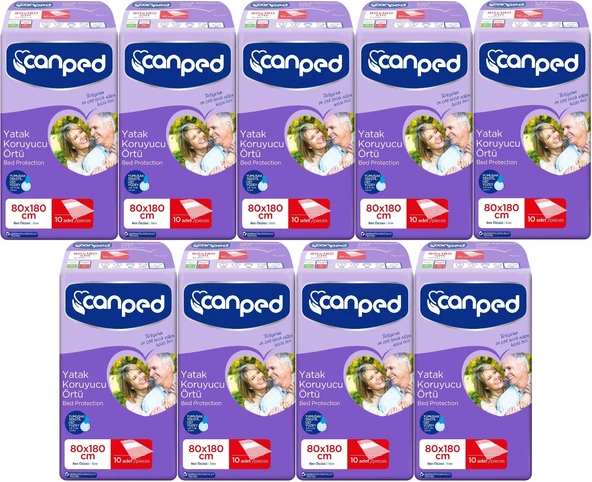 Canped Hasta Yatak Koruyucu Örtü Extra 80*180CM (XL) 90 Adet (9PK*10)