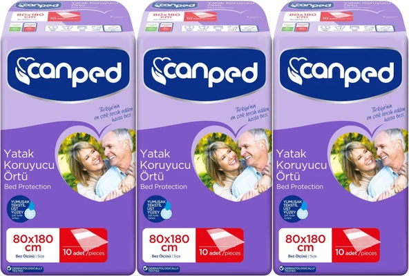Canped Hasta Yatak Koruyucu Örtü Extra 80*180CM (XL) 30 Adet (3PK*10)