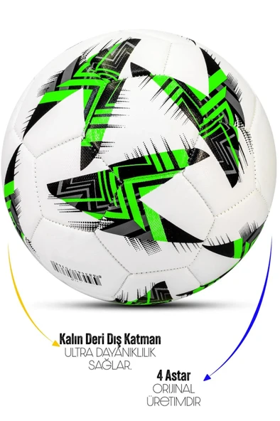 Futbol Topu - Dayanıklı Sert Zemin ve Halı Saha İçin Mükemmel Performans ( Yeşil - Pompalı Set ) - 3