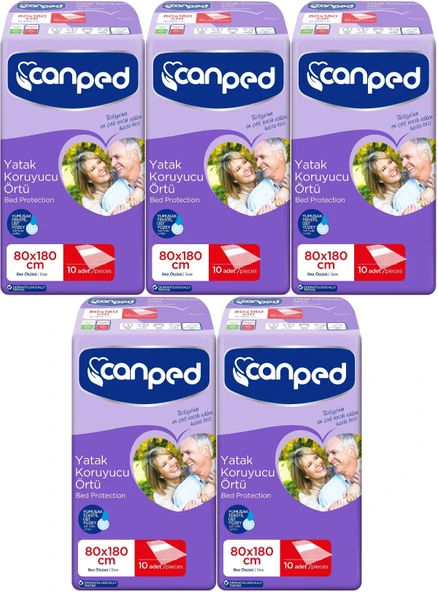 Canped Hasta Yatak Koruyucu Örtü Extra 80*180CM (XL) 50 Adet (5PK*10)