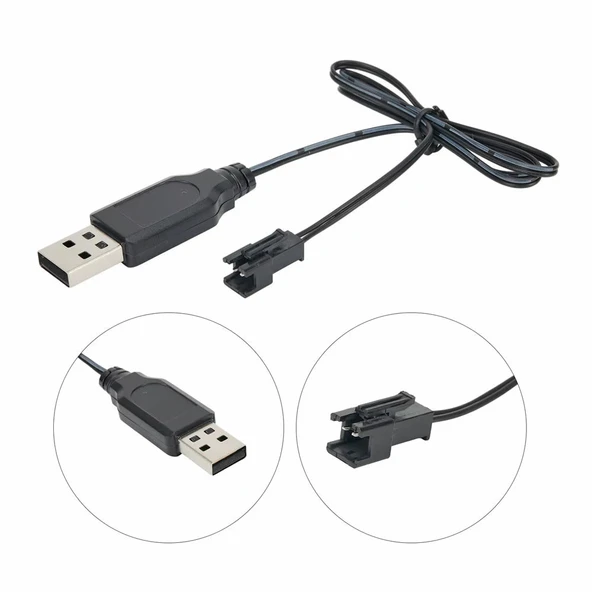 3.7V Lityum Pil Usb Şarj Kablosu Jst Sm-2p Lipo Batarya RC Quadcopter Drone Helikopter Bot Uçak Araba Syma Hubsan X5C X5SC - Resim 5