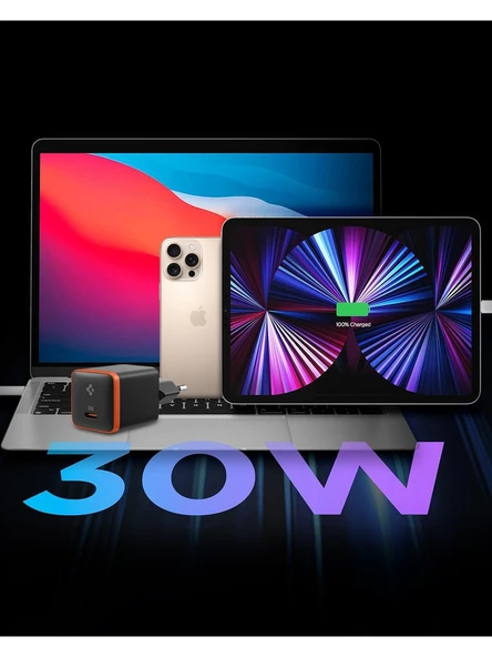 Spigen EE301 30 W Type-C Siyah Hızlı Şarj Adaptörü - 8