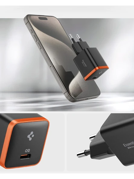 Spigen EE301 30 W Type-C Siyah Hızlı Şarj Adaptörü - 4