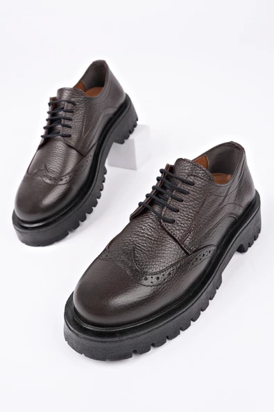 Muggo AMOUR  Bağcıklı Hakiki Deri Kalın Taban Günlük Casual Makosen Kadın Loafer Ayakkabı - 2