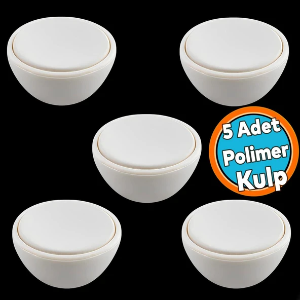 Polimer Düğme Kulp İçbükey Mat Aytaşı Dolap Mobilya Mutfak Dolabı Çekmece Kulpu Kulbu 5 Adet ürün görseli