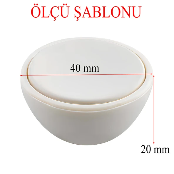 Polimer Düğme Kulp İçbükey Mat Aytaşı Dolap Mobilya Mutfak Dolabı Çekmece Kulpu Kulbu 5 Adet - Resim 3