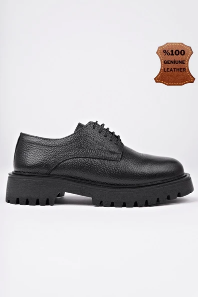 Muggo BLANCA  Bağcıklı Hakiki Deri Kalın Taban Günlük Casual Makosen Kadın Loafer Ayakkabı - 9