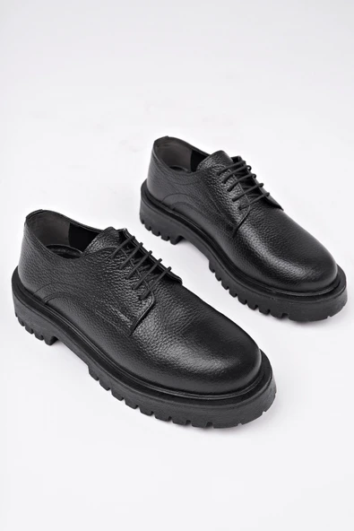 Muggo BLANCA  Bağcıklı Hakiki Deri Kalın Taban Günlük Casual Makosen Kadın Loafer Ayakkabı - 11