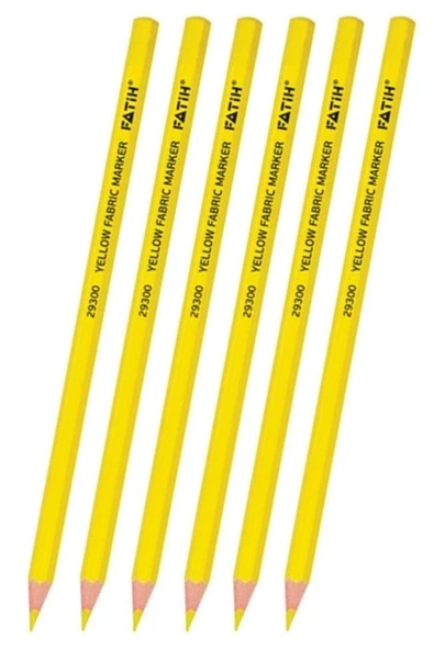 Sarı Kalem Kopya 6 Adet Fatih Sarı Kurşun Kalem Kumaş Kalemi Tekstil Kalemi Mimar Demir Marangoz