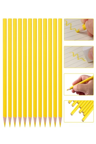 Sarı Kalem Kopya 6 Adet Fatih Sarı Kurşun Kalem Kumaş Kalemi Tekstil Kalemi Mimar Demir Marangoz - 5