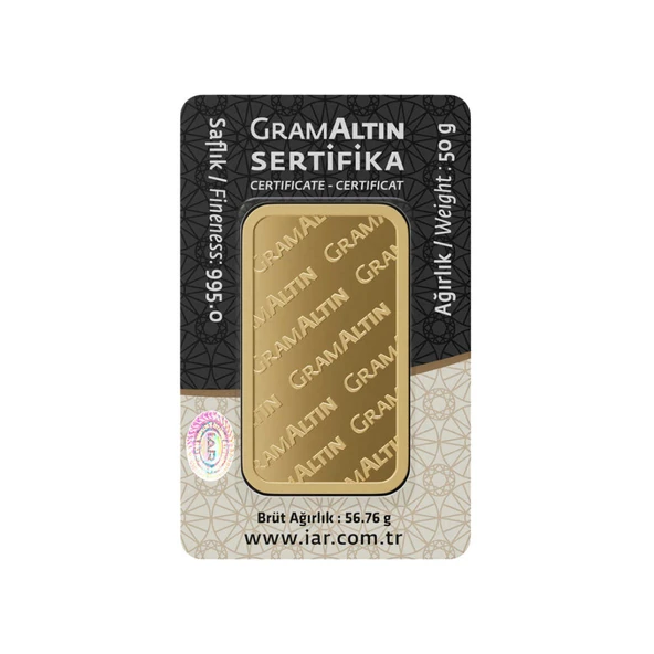 Ercan Altın 50 GR 24 Ayar İAR Gram Külçe Altın - 2