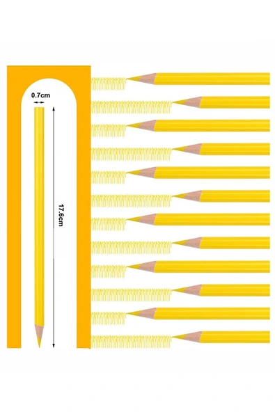 Sarı Kalem Kopya 3 Adet Fatih Sarı Kurşun Kalem Kumaş Kalemi Tekstil Kalemi Mimar Demir Marangoz - 6