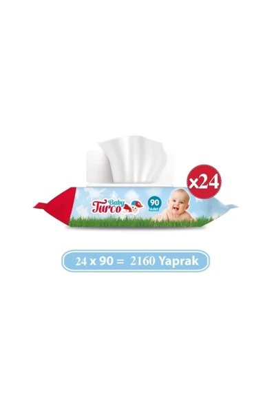 Baby Turco Bebek Islak Mendil Havlu 90 Yaprak X 24 Adet - 3
