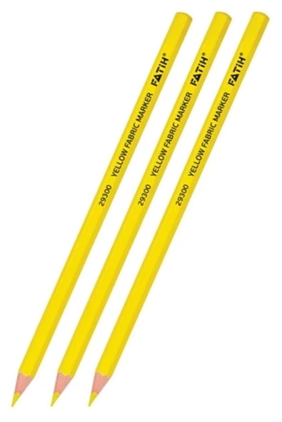 Sarı Kalem Kopya 3 Adet Fatih Sarı Kurşun Kalem Kumaş Kalemi Tekstil Kalemi Mimar Demir Marangoz