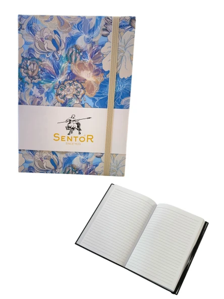 Sentor Çiçek desenli suni deri 168 ypr çizgili 14 x 20cm çok amaçlı defter - 2