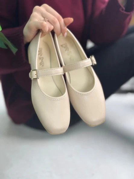 Günlük Kadın Babet Tek Bantlı Lastikli Tokalı Ses Yapmaz Ortopedik Hafif Rahat Ev İş Ayakkabı 108