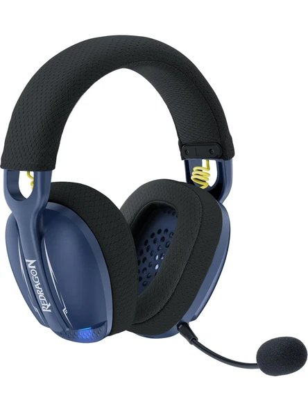 REDRAGON H878 SKULD PRO TRI-MODE KABLOSUZ 7.1 SURROUND AYDINLATMALI GAMING KULAKLIK MAVI-SIYAH - 2