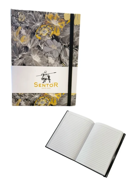 Sentor Çiçek desenli suni deri 168 ypr çizgili 14 x 20cm çok amaçlı defter - 3