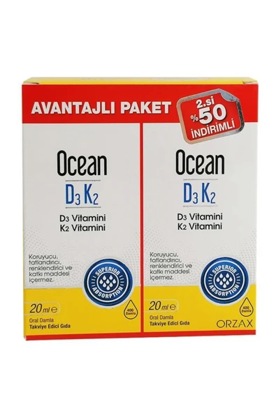 Ocean D3K2 20 ml Damla Avantajlı Paket