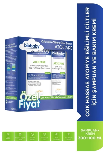 Kuru Ve Atopik Ciltler Için Şampuan 300 Ml + Krem 100 ml Çok Kuru Ciltler Avantajlı Paket