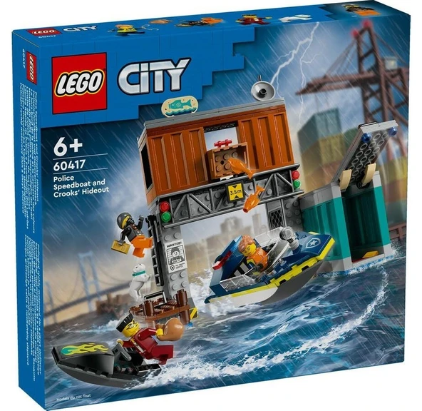 City 60417 Police Speedboat And Crooks' Hideout