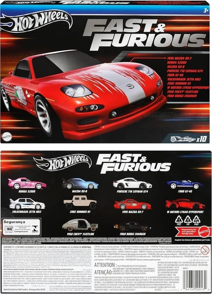 Hot Wheels HVX27 HW Fast & Furious 10 lu Paket - 3