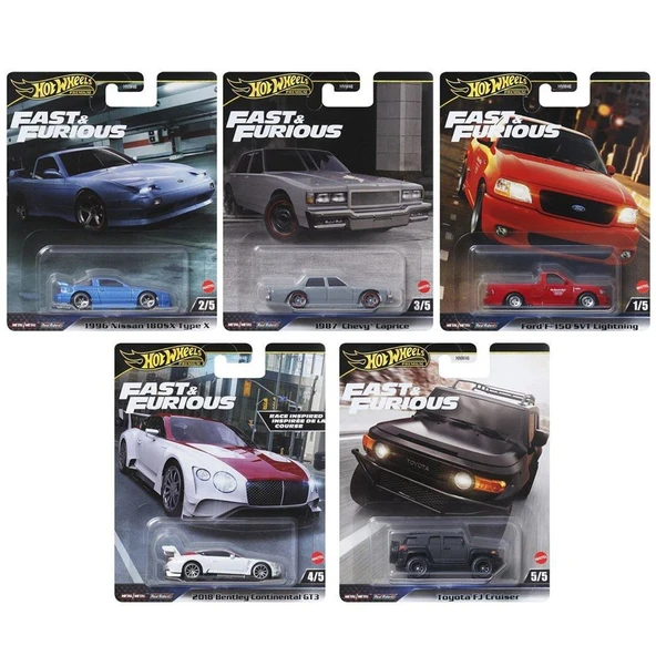 Hot Wheels Fast-Furious Premium Arabalar HNW46 Hotwheels PREMİUM ÖZEL SERİ HYP75 HVR62 HRT98 HVR63 HRT99