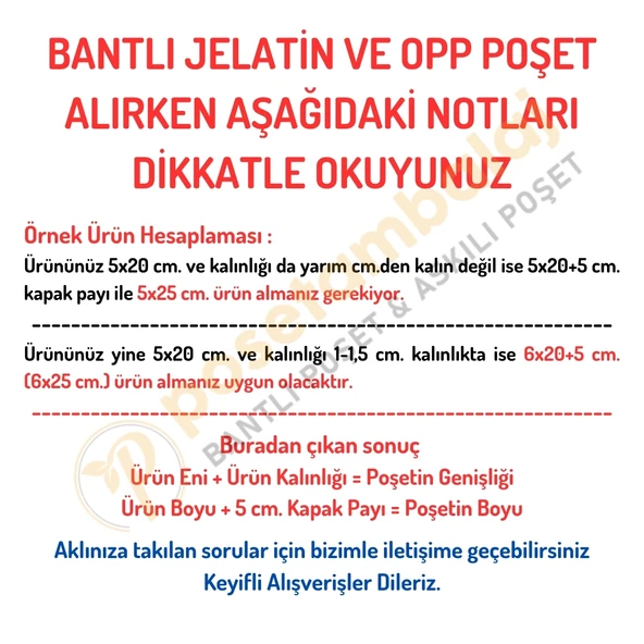 3x20+5 cm.(3x25) 1.000 Adet Şeffaf Bantlı Yapışkanlı OPP Poşet - 2