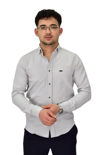 Erkek Likralı Spor Silim Fit Gömlek BGL-ST04327 - Resim 8